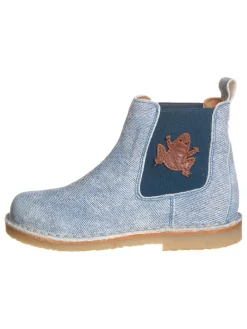 Leder-Chelsea-Boots "Nasville" in Hellblau
