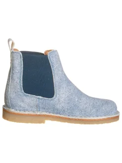 Leder-Chelsea-Boots "Nasville" in Hellblau