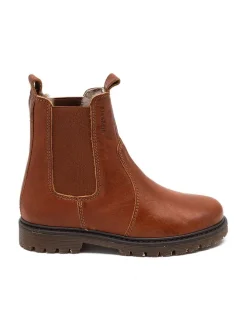 Leder-Chelsea-Boots "Neel" in Hellbraun