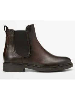Leder-Chelsea-Boots "Paula" in Braun