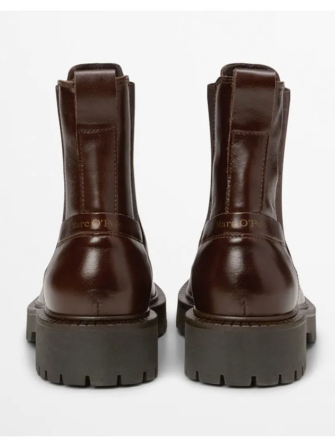 Leder-Chelsea-Boots "Phia" in Braun