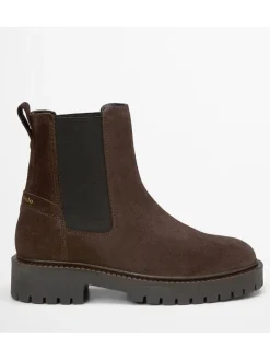 Leder-Chelsea-Boots "Phia" in Braun