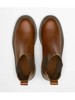 Leder-Chelsea-Boots "Phia" in Hellbraun