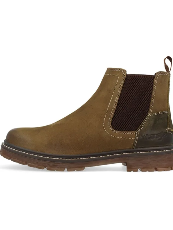 Leder-Chelsea-Boots "Rex" in Khaki