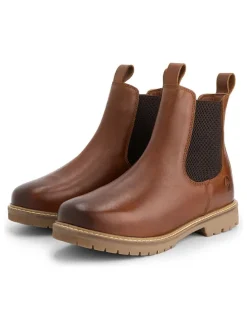 Leder-Chelsea-Boots "Ringsaker" in Hellbraun