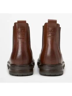 Leder-Chelsea-Boots "Rony" in Hellbraun