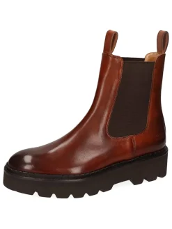 Leder-Chelsea-Boots "Sally 186" in Hellbraun