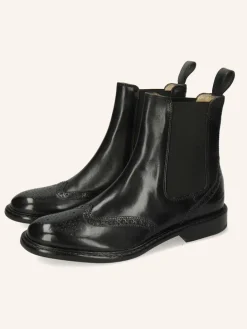 Leder-Chelsea-Boots "Sally 112" in Schwarz