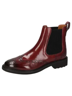 Leder-Chelsea-Boots "Selina 29" in Rot/ Schwarz