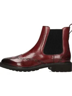 Leder-Chelsea-Boots "Selina 29" in Rot/ Schwarz