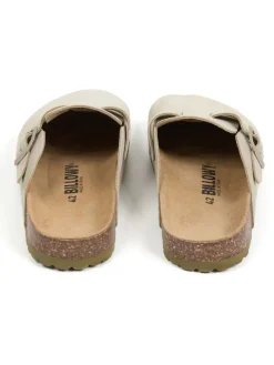 Leder-Clogs in Beige