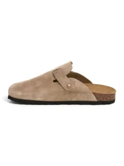 Leder-Clogs in Beige