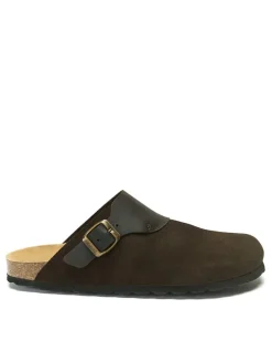 Leder-Clogs in Braun