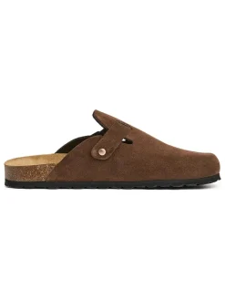 Leder-Clogs in Braun