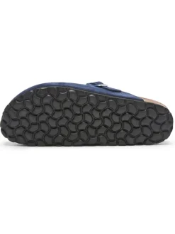 Leder-Clogs in Dunkelblau