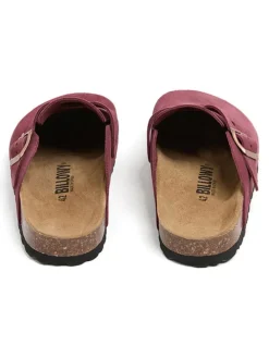 Leder-Clogs in Dunkelrot