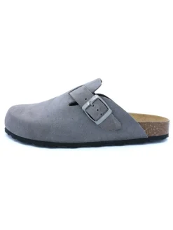 Leder-Clogs in Grau