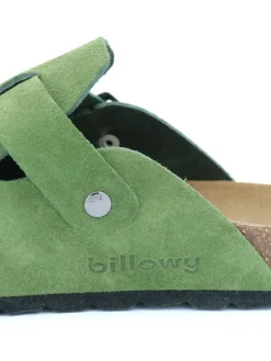 Leder-Clogs in Grün