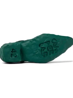 Leder-Clogs in Grün