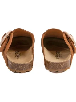 Leder-Clogs in Hellbraun