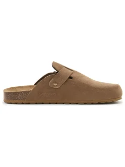 Leder-Clogs in Hellbraun