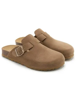 Leder-Clogs in Hellbraun