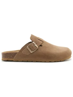 Leder-Clogs in Hellbraun