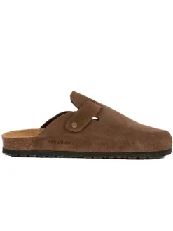 Leder-Clogs in Hellbraun