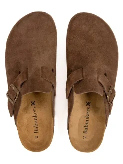 Leder-Clogs in Hellbraun