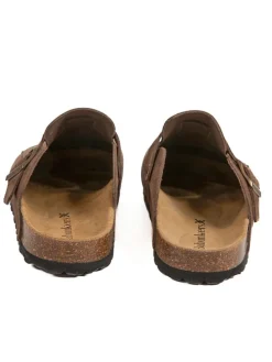 Leder-Clogs in Hellbraun