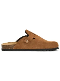 Leder-Clogs in Hellbraun