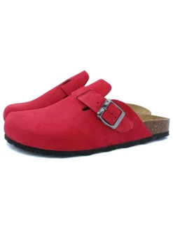 Leder-Clogs in Rot