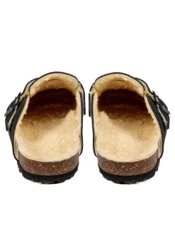 Leder-Clogs in Schwarz