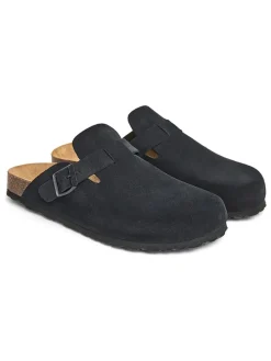 Leder-Clogs in Schwarz