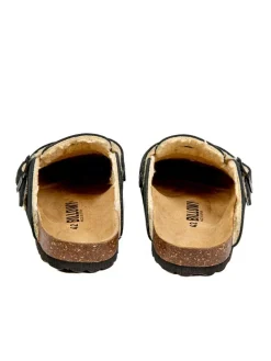 Leder-Clogs in Schwarz