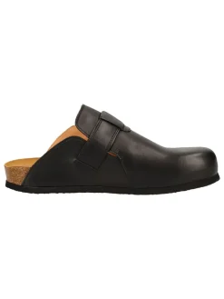 Leder-Clogs in Schwarz