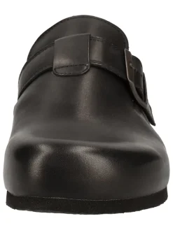 Leder-Clogs in Schwarz