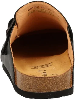 Leder-Clogs in Schwarz