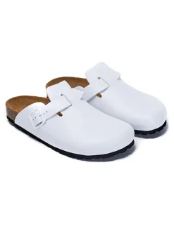 Leder-Clogs in Weiß