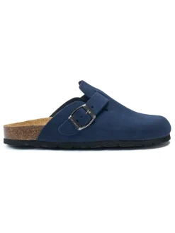 Leder-Clogs "Noe" in Dunkelblau