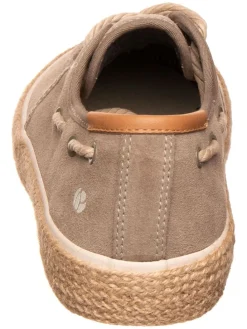 Leder-Espadrilles in Beige