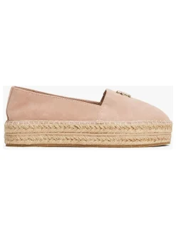 Leder-Espadrilles in Rosa