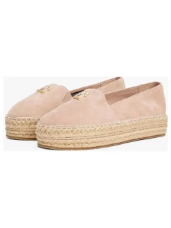 Leder-Espadrilles in Rosa