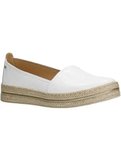 Leder-Espadrilles in Weiß
