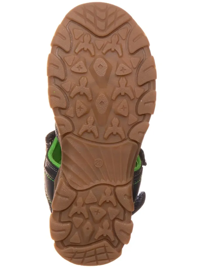 Leder-Halbsandalen "Bobby" in Dunkelblau/ Grün