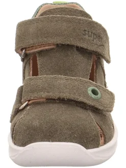 Leder-Halbsandalen "Bumblebee" in Khaki