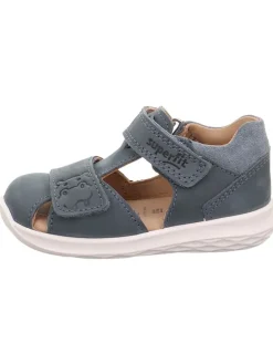 Leder-Halbsandalen "Bumblebee" in Dunkelblau