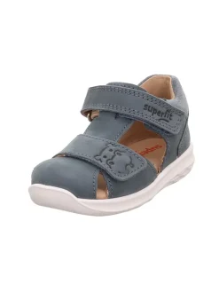 Leder-Halbsandalen "Bumblebee" in Dunkelblau