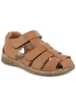 Leder-Halbsandalen "Cuoio" in Hellbraun