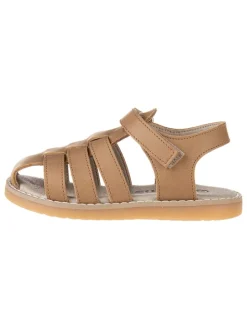 Leder-Halbsandalen in Beige